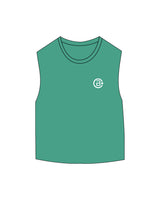 The Micro Rib Basic Crop Tank - Apple - CB Fit - Left Chest - Printed - White