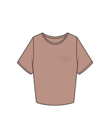 The Crop Tee - Clay - Coastal Core Oceanside - Left Chest & Back Neckline - Tone on Tone