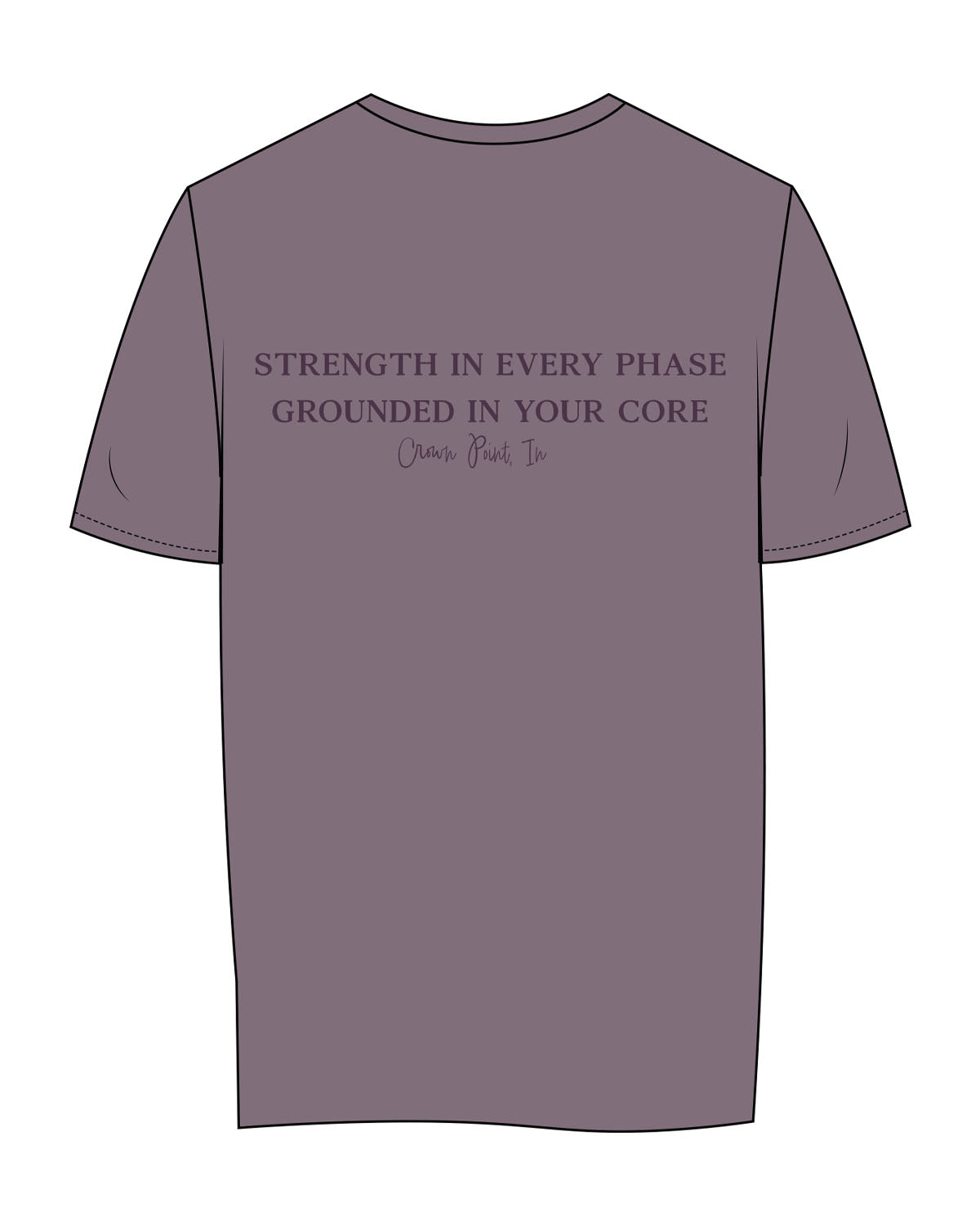 The Womens Tee - Mauve - Core Crown Point - Left Chest & Back - Printed - Printed- Tone on Tone