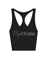 The Racer Tank - Black - Flightform - Center Chest & Back Center - White