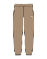 The Mens Classic Sweatpants - Sand - Christian Singles Hub - Left Leg - Printed - White