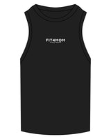 The Ribbed Full Length Tank - Black - F4Mom-TriValley - Center Chest Stacked - Embroidered - White