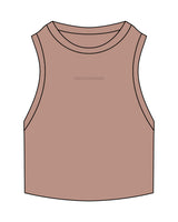 The Ribbed Crop Tank - Clay - SWEATDREAMS - Center Chest - Embroidered Tone on Tone
