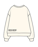 The Mens Heavyweight Crewneck - Off White - Higher Ground - Center Chest & Back Left Bottom - Black
