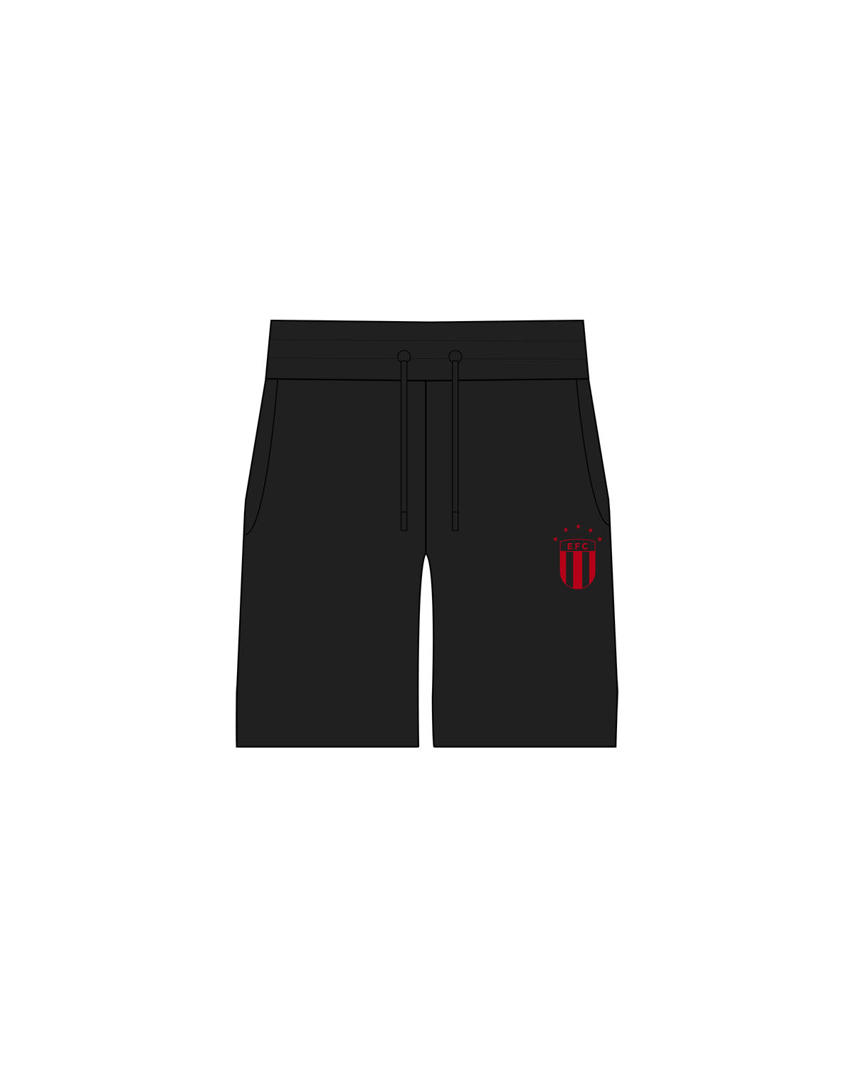 The Mens Active Short  - Black - Left Leg Logo - Printed - Cardinal
