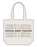 The Tote Bag - Natural - Ritual Body - Center Stacked "MAKE IT A RITUAL"  -  Brown