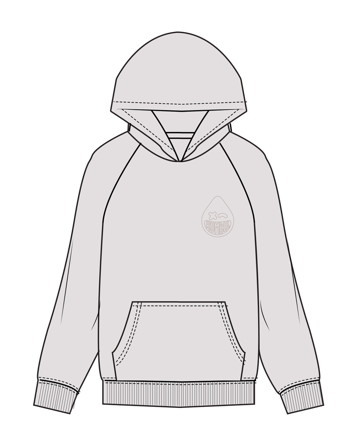The Womens Hoodie - Bone - Rumble Boxing - Left Chest - Tone on Tone