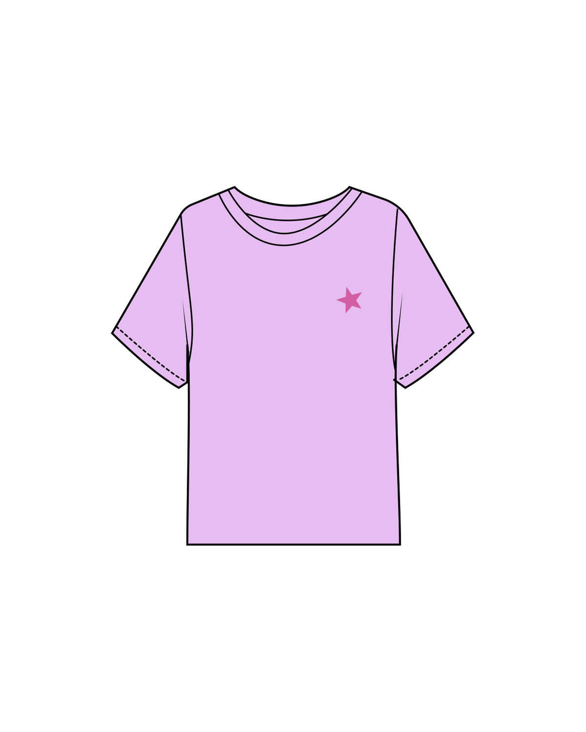The Midweight Crop Tee - Violet -  Empowering Pilates - Top Left & Full back - Printed - Full Color
