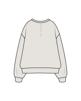 The Womens Crewneck - Washed Bone - Nuna Collective - Center Chest & Back Line - Tone on Tone