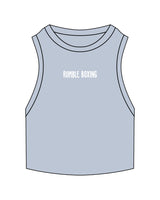 The Ribbed Crop Tank - Powder - Rumble - Center Chest - Embroidered - White