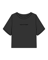 The Heavyweight Crop Tee - Washed Black - Haus of Fitness - Center Chest & Back Stacked - Black