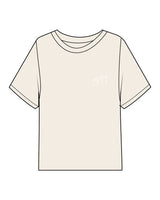 The Midweight Crop Tee - Ivory - Studio 11 - Left Chest - White