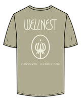 The Mens Tee - Pistachio - Wellnest - Left Chest Oval & Full Back w/ Icon - Printed - Cream