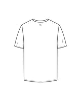 The Mens Tee - White -  Coastal Core Oceanside - Left & Back Neckline - Black