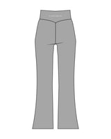 The Flared Side Split Legging - Grey - Platinum Pilates - Back Waist - Printed - White