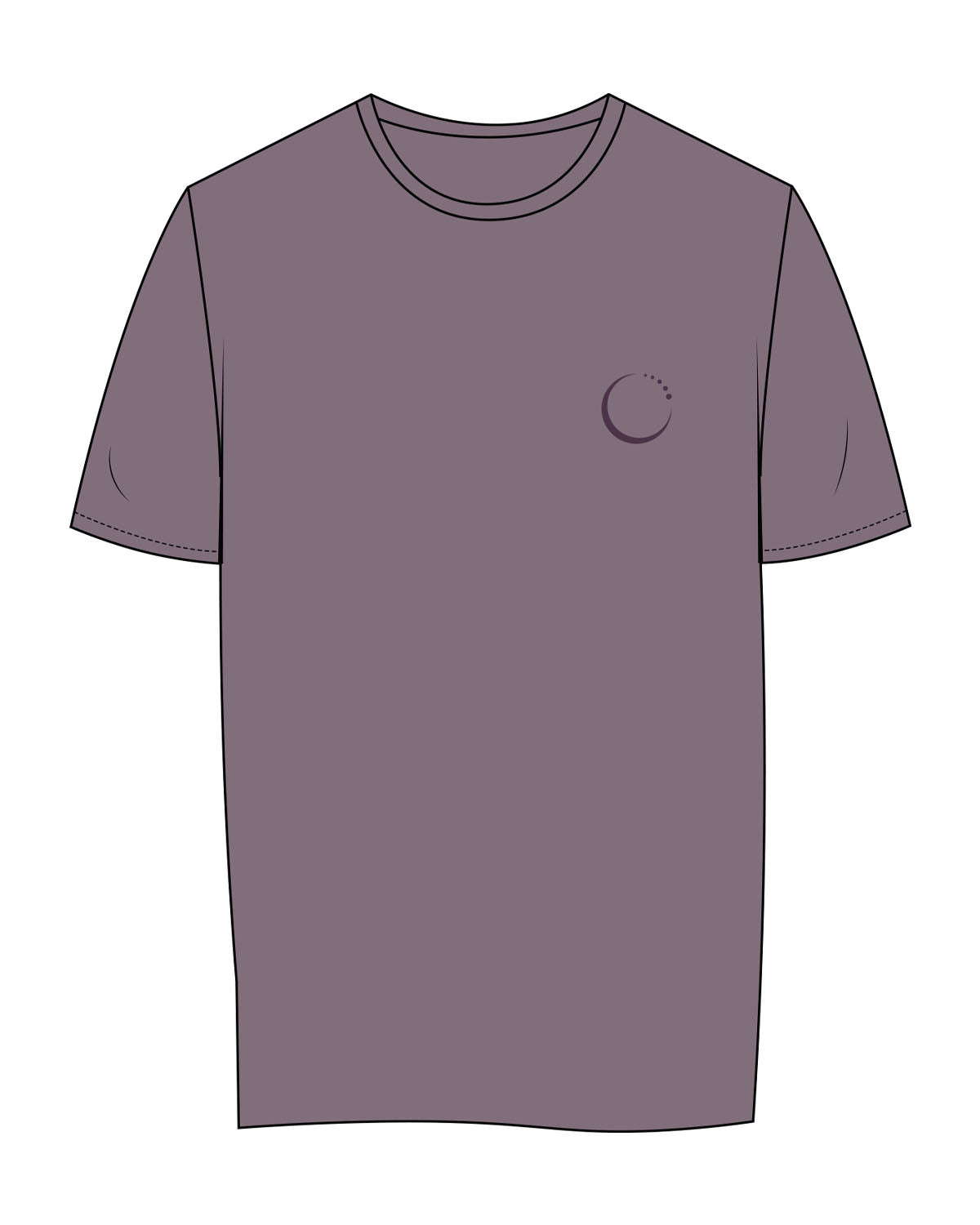 The Womens Tee - Mauve - Core Crown Point - Left Chest & Back - Printed - Printed- Tone on Tone