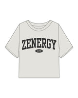 The Heavyweight Crop Tee - Washed Bone - ZENERGY CYCLING - Center Chest "LOCATION" - Printed - Washed Black