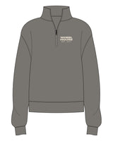 The Womens 1/4 Zip - Washed Gray - Wheel House NY - Left Chest Stacked - Embroidered - Off White