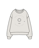 The Womens Crewneck - Washed Bone - Nuna Collective - Center Chest & Back Line - Tone on Tone