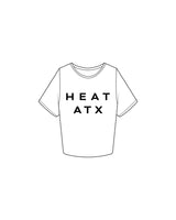 The Crop Tee - White - Heat Bootcamp - Center Chest Stacked - Printed - Black