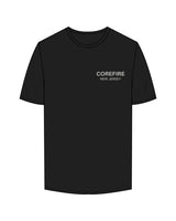 The Mens Tee - Black - Corefire - Left Chest Stacked - Printed - Gray