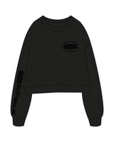 The Studio Crop - Black - Studio Physique - Left Chest Oval & Right Sleeve - Printed - Tone on Tone