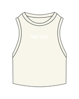 The Ribbed Crop Tank - Off White - Rumble - Center Chest - Embroidered - White