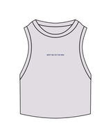 The Ribbed Full Length Tank - Orchid - The Burn Society - Center Chest - Text Only - Embroidered - Blue