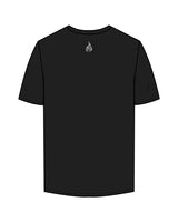 The Mens Tee - Black - Corefire - Left Chest Stacked & Back Center Neckline - White
