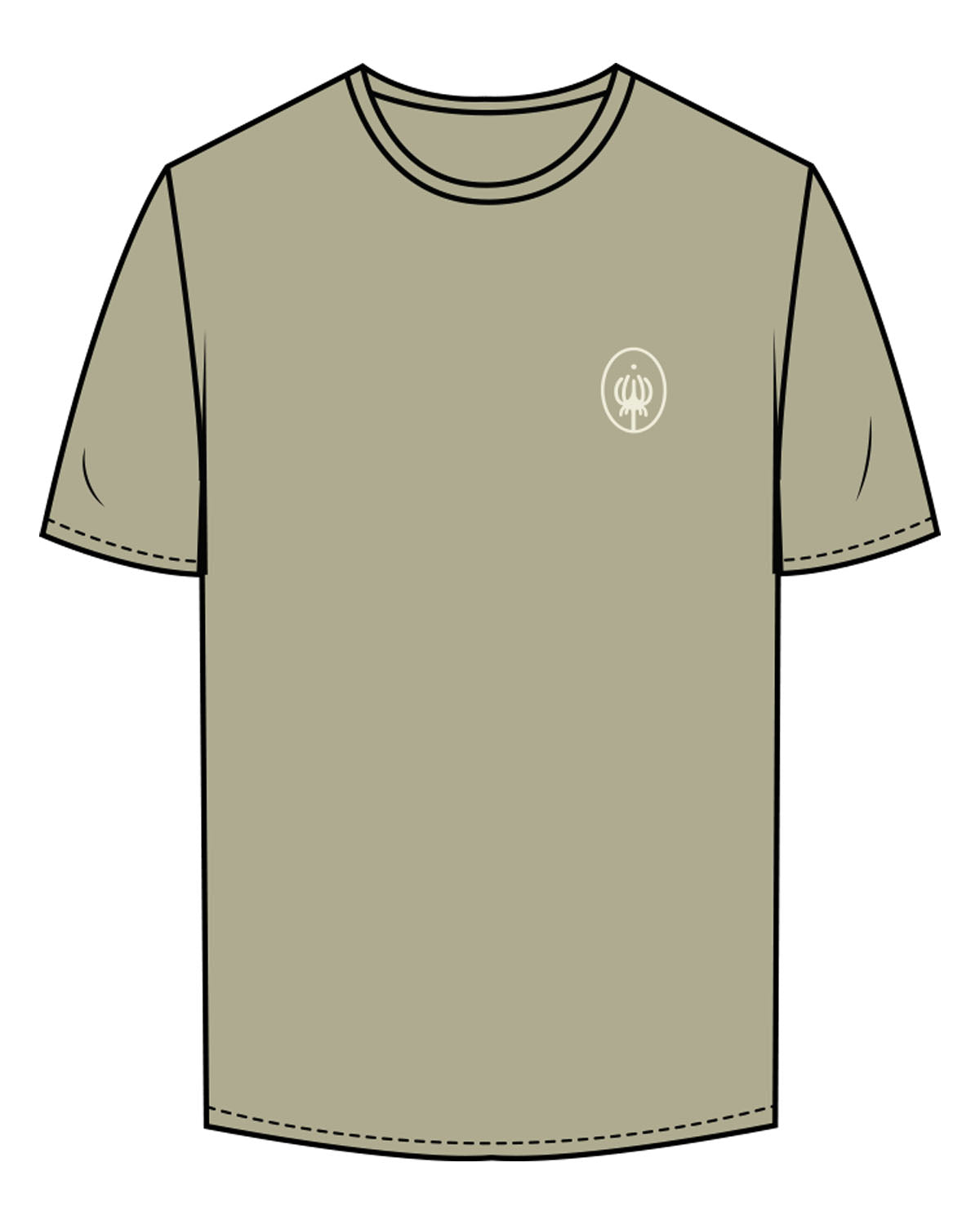The Mens Tee - Pistachio - Wellnest - Left Chest Oval & Full Back w/ Icon - Printed - Cream