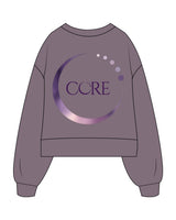 The Womens Heavyweight Crop - Mauve - Core Crown Point - Center Chest & Back - Printed - Full Color