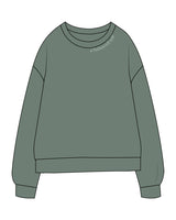 The Midweight Unisex Crewneck - Washed Alpine - Balanced Self - Front Neckline & Center Back Stacked - Printed - Full Color