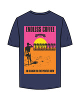 The Mens Tee - Cobalt - Swamis Endless - Left Chest Stacked & Back "ENDLESS COFFEE" - Printed - Full Color