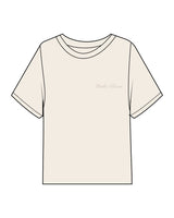 The Midweight Crop Tee - Ivory - Studio 11 - Left Chest -  Embroidered  - Center Back - Printed - Tone on Tone