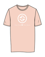 The Womens Tee - Pale Pink - Counterstrain - Front & Back Center Stacked - Full Color