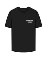The Mens Tee - Black - Corefire - Left Chest Stacked & Back Center Neckline - White