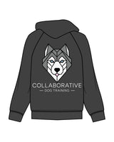 The Mens Classic Hoodie - Charcoal - Collaborative Dog - Left Chest & Back Stacked