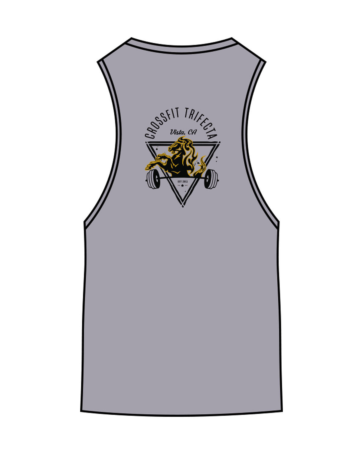 The Scoop Muscle Tank - Storm - Crossfit Trifecta - Center Chest & Back Center - Printed - Full Color