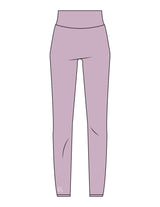 The Basic Legging - Lavender - Team Sculpted - Back Waistline & Left Leg - Printed - White