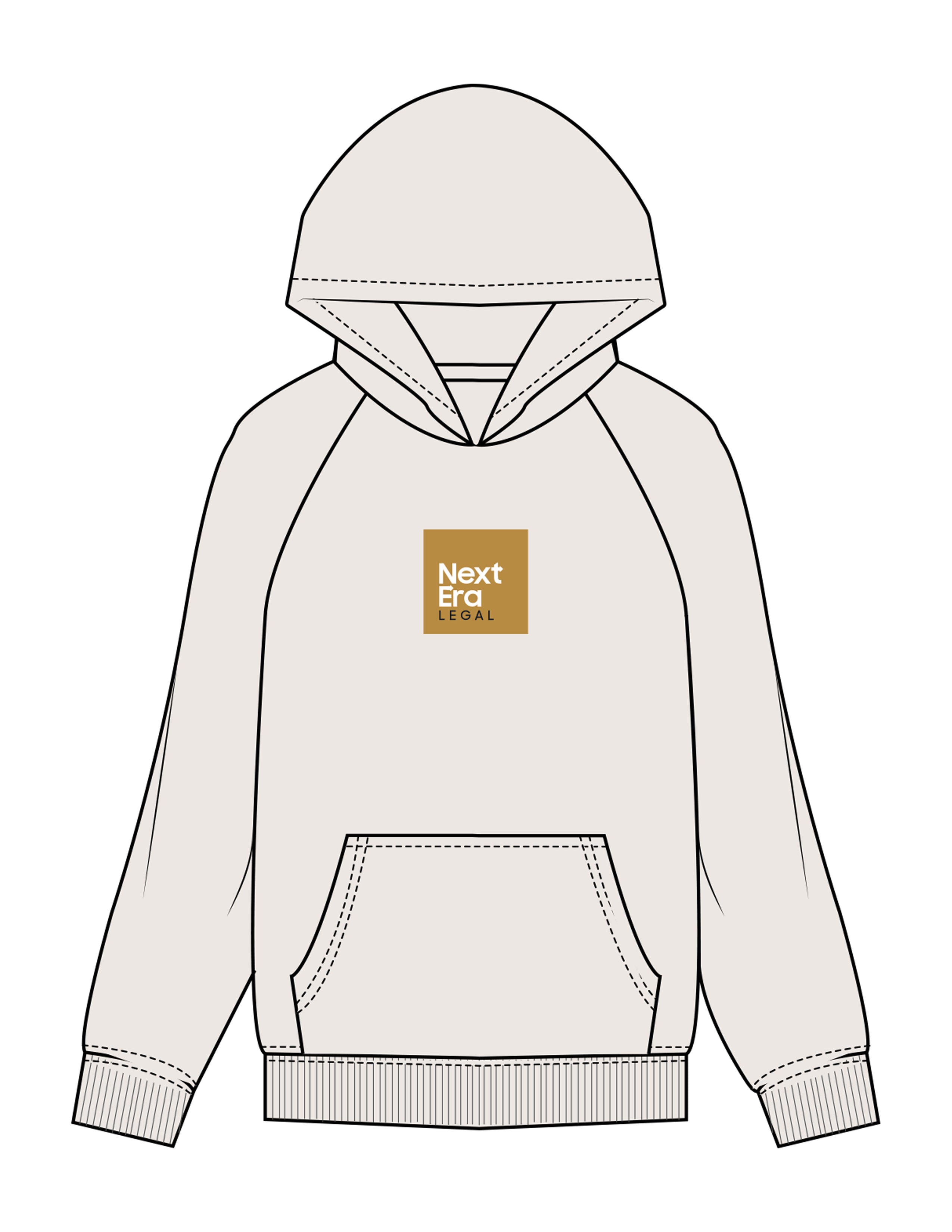 The Mens Hoodie - Bone - Next Era Legal - Center Chest Boxed - Printed - Full Color