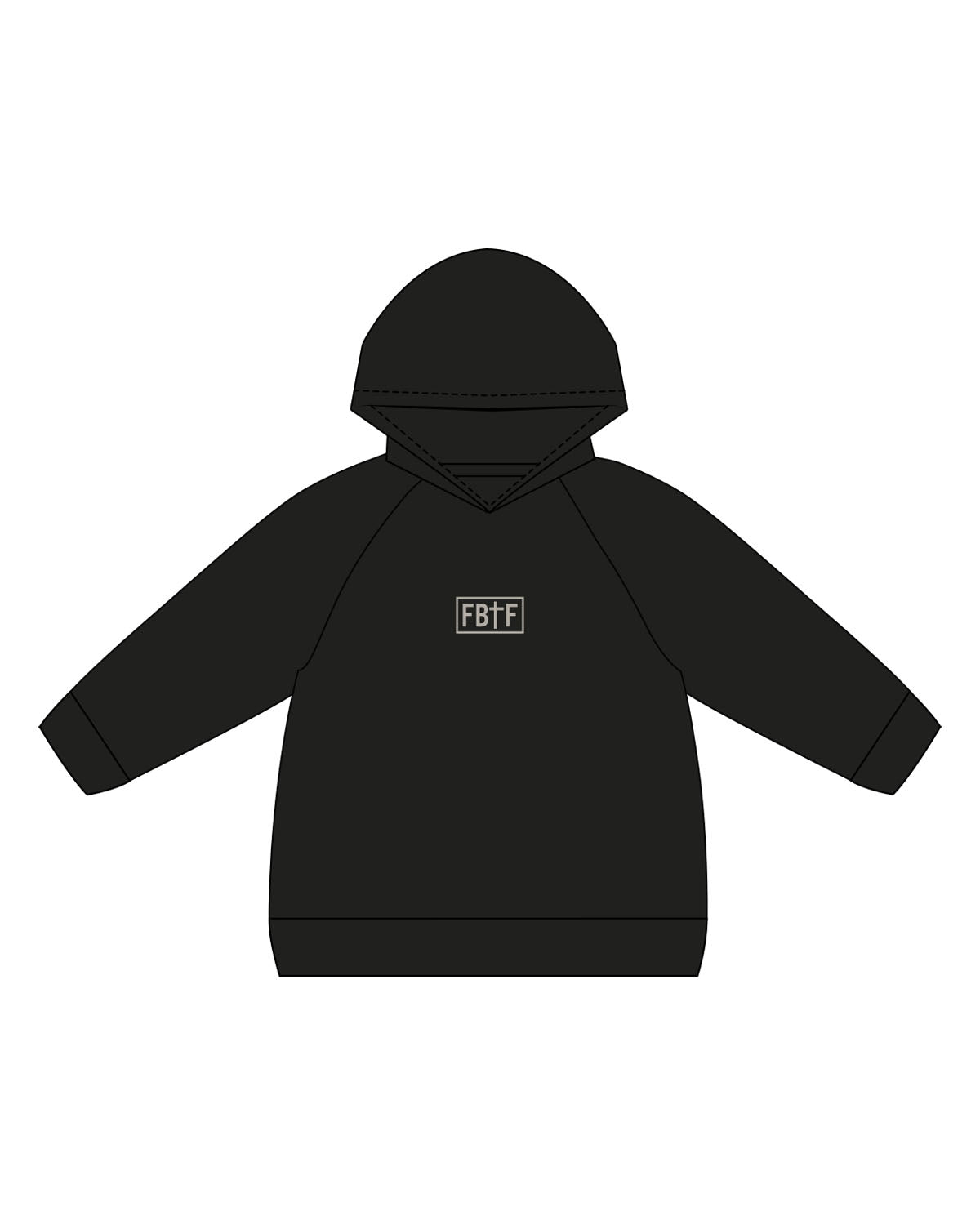 The Kids Hoodie - Black - Fed By The Fruit - Center Chest & Center Back Stacked - Printed - b1ada5