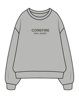 The Mens Crewneck - Heather - Corefire - Center Chest Stacked - Printed - Tone on Tone