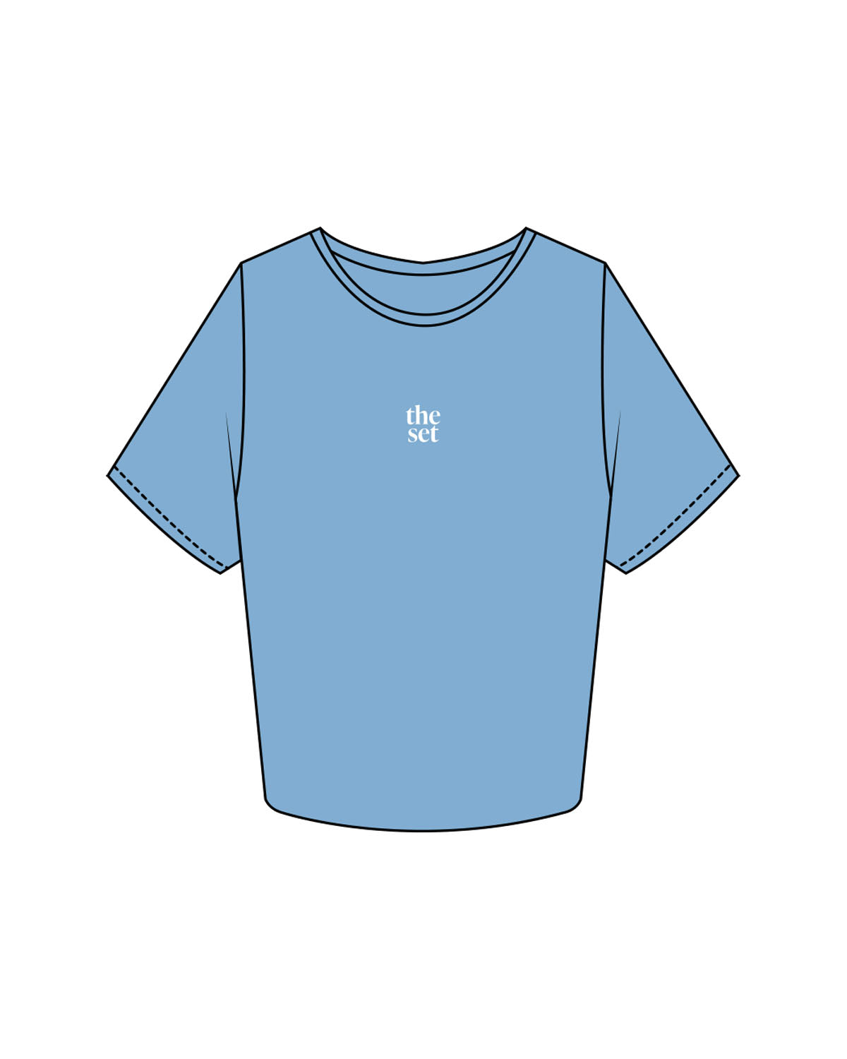 The Crop Tee - Carolina - Set Studio - Center Chest & Center Back - Printed - White