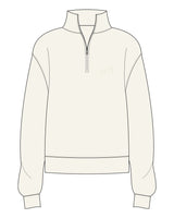 The Womens 1/4 Zip - Off White - Studio 11 - Left Chest - Embroidered - Tone on Tone