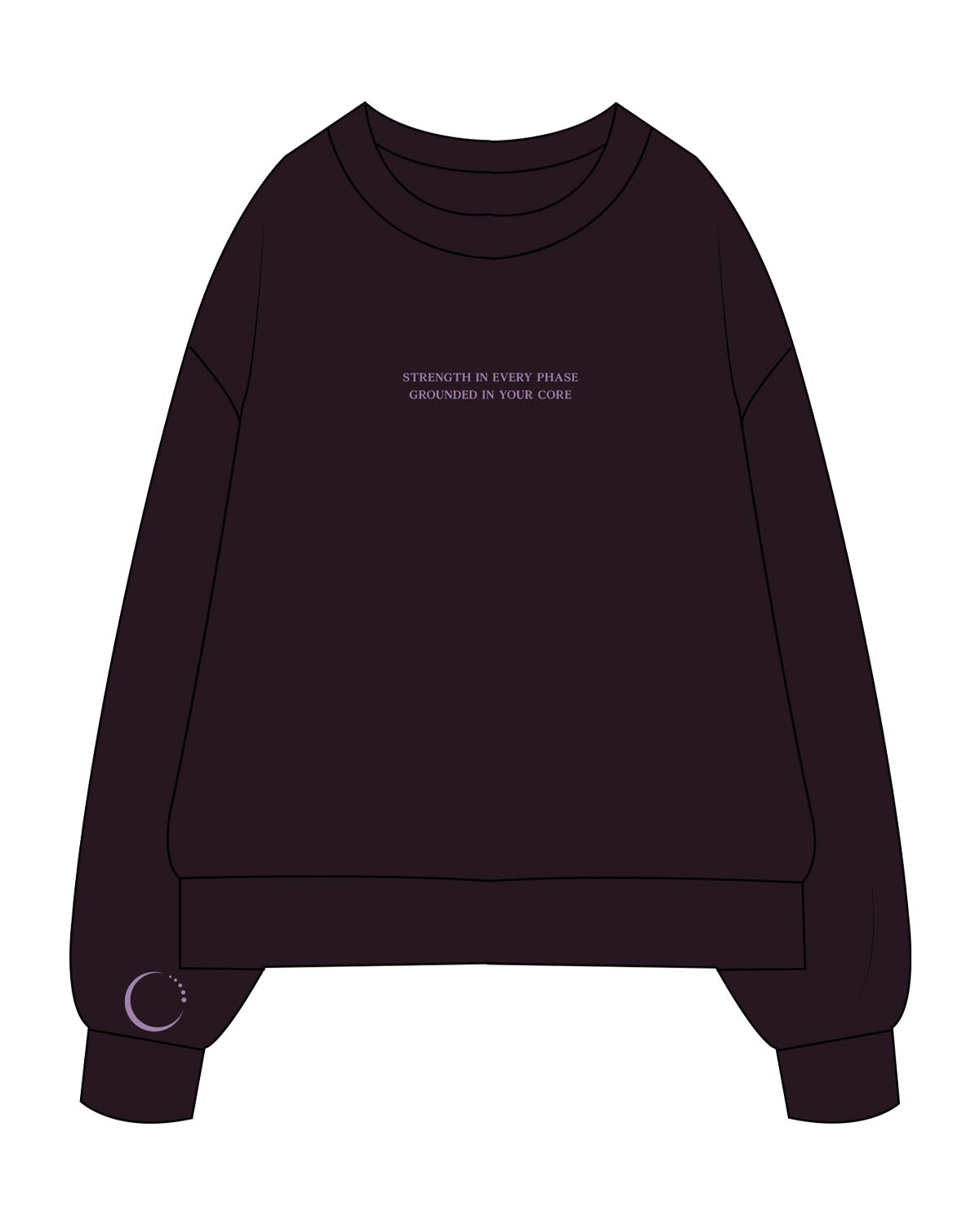 The Womens Heavyweight Crewneck - Plum - Core Crown Point - Center Chest- Embroidered - Right Wrist - Printed-  Purple