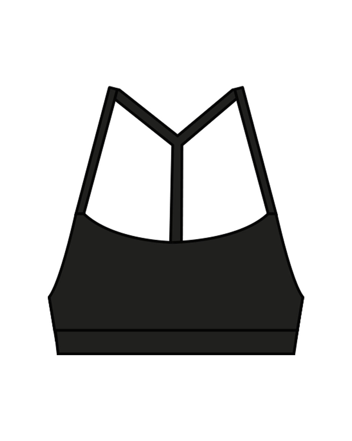 The Basic Bra - Black - Gladden Gains - Back Center - White