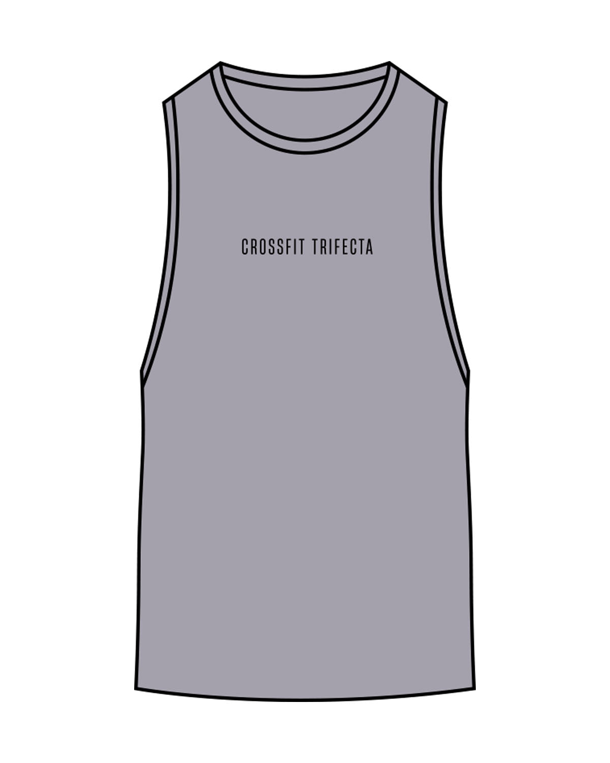 The Scoop Muscle Tank - Storm - Crossfit Trifecta - Center Chest & Back Center - Printed - Full Color