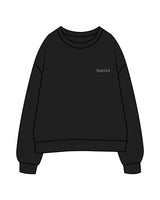 The Womens Crewneck - Black - Barre 3 - Left Chest - Embroidered - Bone