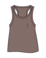 The Crop Tank - Cacao - Revel Method - Left Chest & Center Back - Printed - Tone on Tone