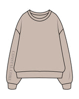 The Womens Crewneck - Bone - Coastal Core - Right Sleeve - Tone on Tone